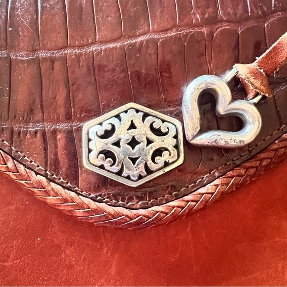 Brighton Women’s 1990 Leather Brown Saddle Flap Crossbody Silver Tone Hardware - Picture 7 of 14